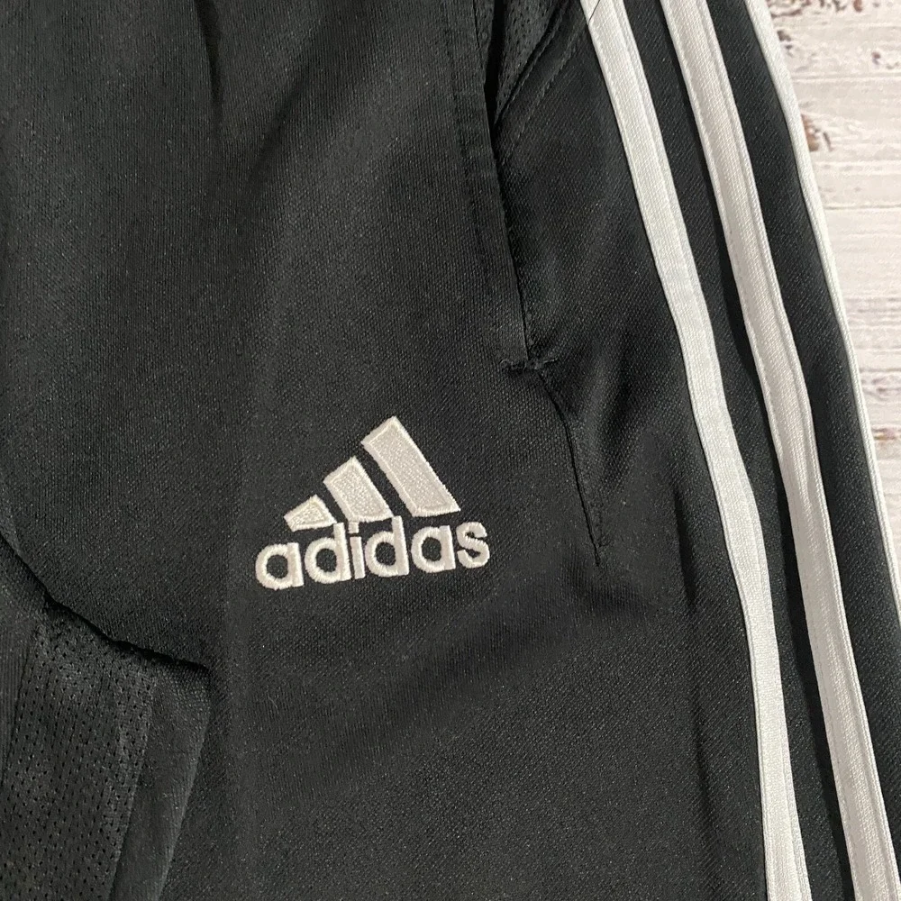 Adidas Black Athletic Track Jogger Pants Classic‎ 3-Stripes #18 Men's Size Small